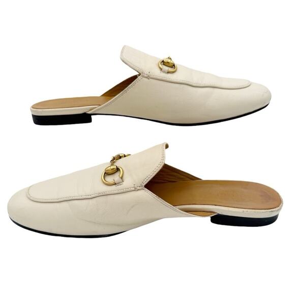 Gucci Princetown Horsebit Slip-On Loafer Mule Flat in White Leather EU 38 US 8 - Picture 12 of 14